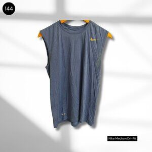 Nike Dri-FIT Sleeveless Shirt | Medium | Slate Blue Athletic Top
